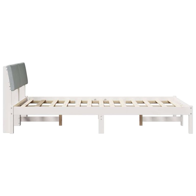 Casa si Gradina - Mobilier - Paturi si accesorii - Paturi - Cadru de pat Alb si gri deschis 120 x 190 cm Lemn masiv de pin - Infinity.ro