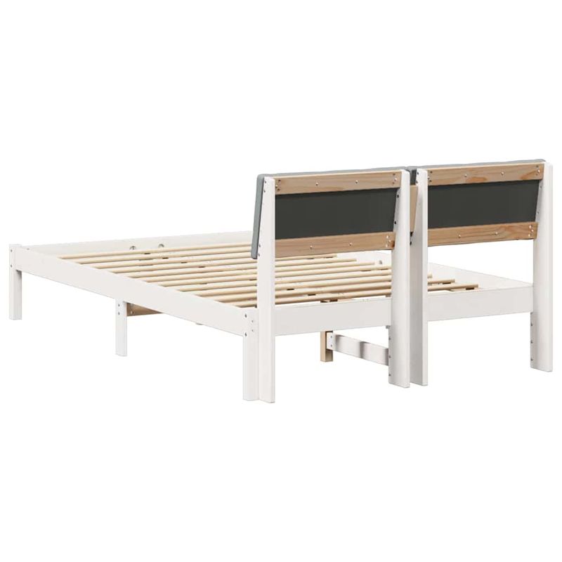 Casa si Gradina - Mobilier - Paturi si accesorii - Paturi - Cadru de pat Alb si gri deschis 120 x 190 cm Lemn masiv de pin - Infinity.ro
