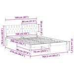 Casa si Gradina - Mobilier - Paturi si accesorii - Paturi - Cadru de pat maro si gri inchis 160 x 200 cm Lemn masiv de pin - Infinity.ro
