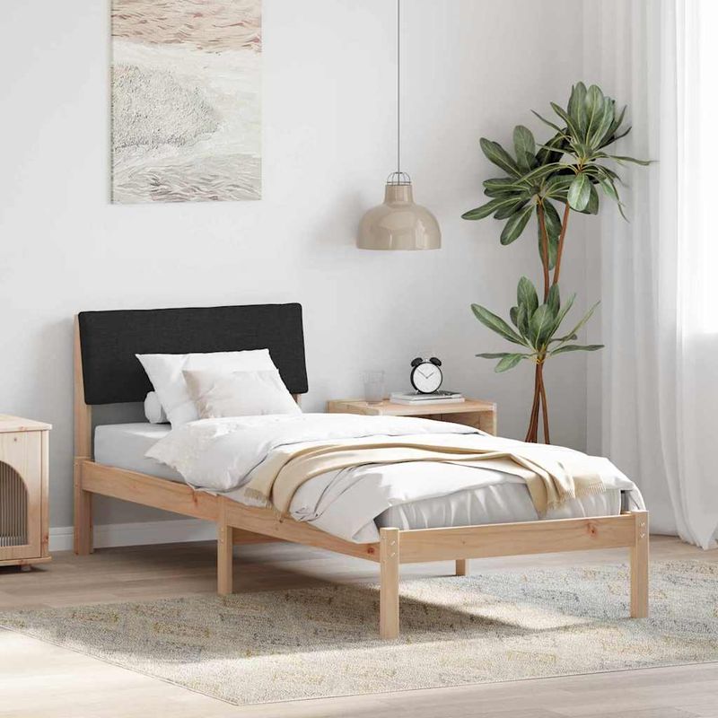 Casa si Gradina - Mobilier - Paturi si accesorii - Paturi - Cadru de pat Maro si negru 75 x 190 cm Lemn masiv de pin - Infinity.ro