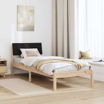Casa si Gradina - Mobilier - Paturi si accesorii - Paturi - Cadru de pat Maro si negru 75 x 190 cm Lemn masiv de pin - Infinity.ro