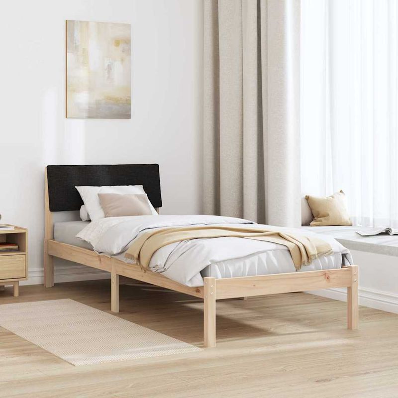 Casa si Gradina - Mobilier - Paturi si accesorii - Paturi - Cadru de pat Maro si negru 75 x 190 cm Lemn masiv de pin - Infinity.ro