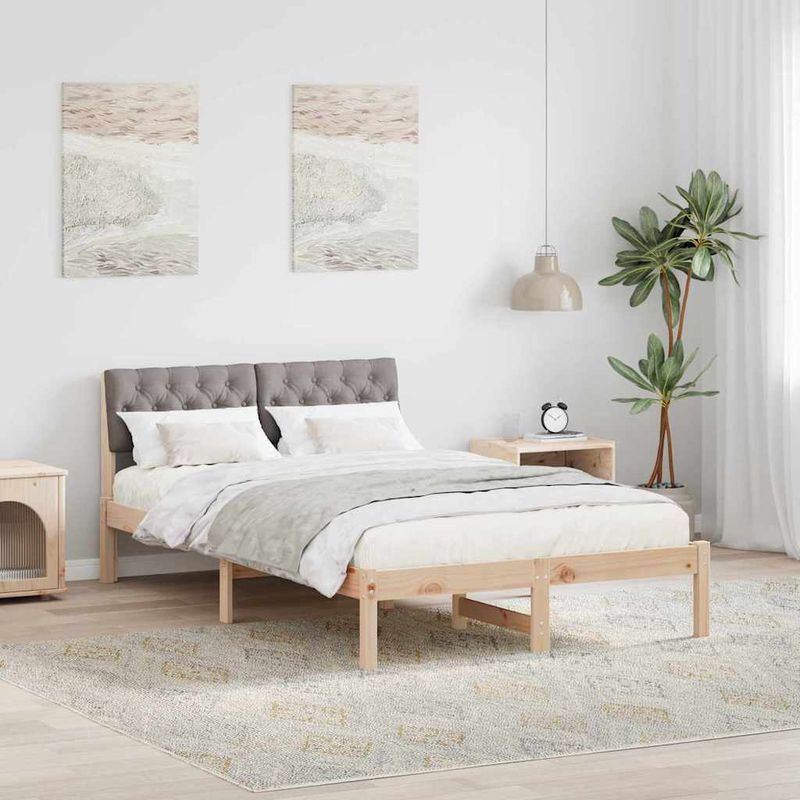 Casa si Gradina - Mobilier - Paturi si accesorii - Paturi - Cadru de pat Maroniu si taupe 120 x 200 cm Lemn masiv de pin - Infinity.ro