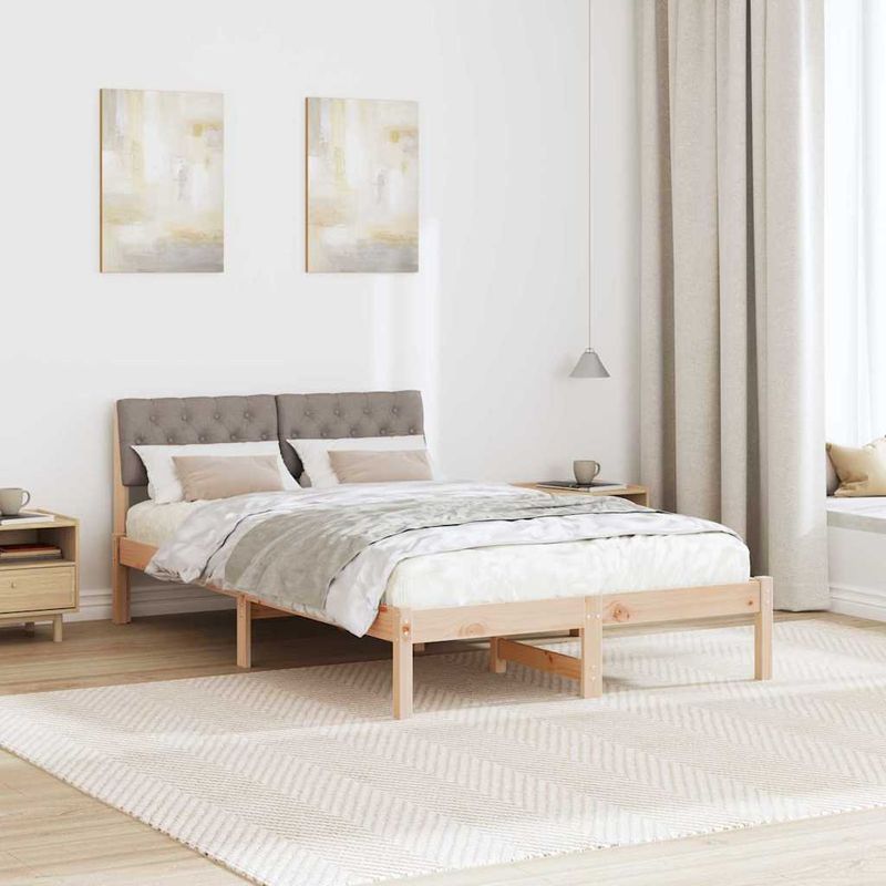 Casa si Gradina - Mobilier - Paturi si accesorii - Paturi - Cadru de pat Maroniu si taupe 120 x 200 cm Lemn masiv de pin - Infinity.ro