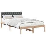 Casa si Gradina - Mobilier - Paturi si accesorii - Paturi - Cadru de pat maro si gri inchis 120 x 200 cm Lemn masiv de pin - Infinity.ro