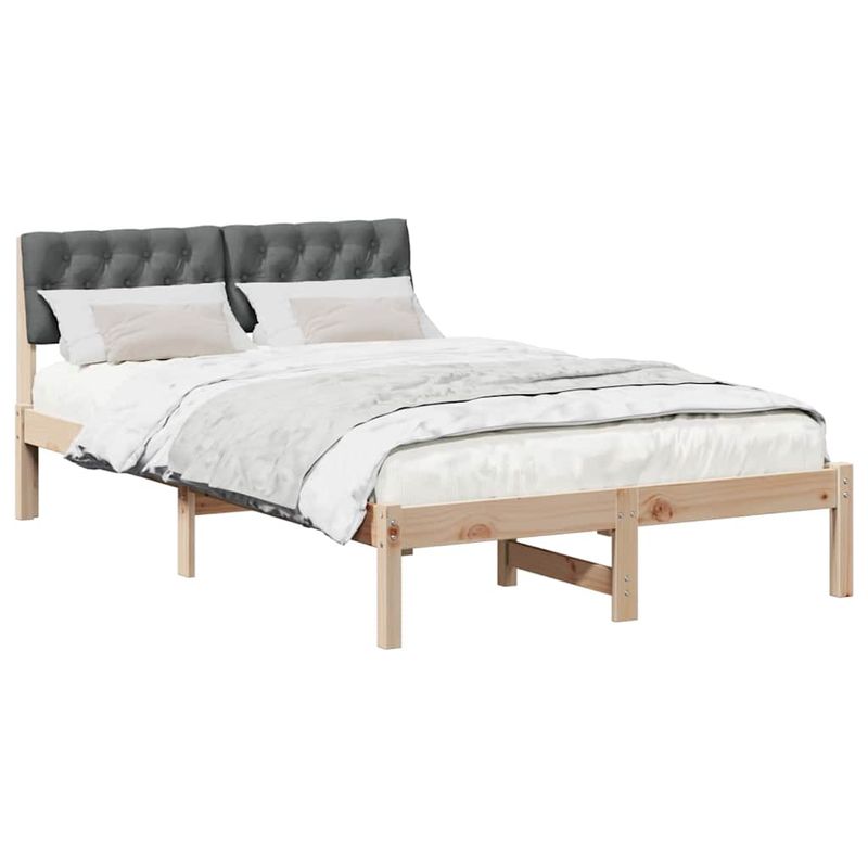 Casa si Gradina - Mobilier - Paturi si accesorii - Paturi - Cadru de pat maro si gri inchis 120 x 200 cm Lemn masiv de pin - Infinity.ro