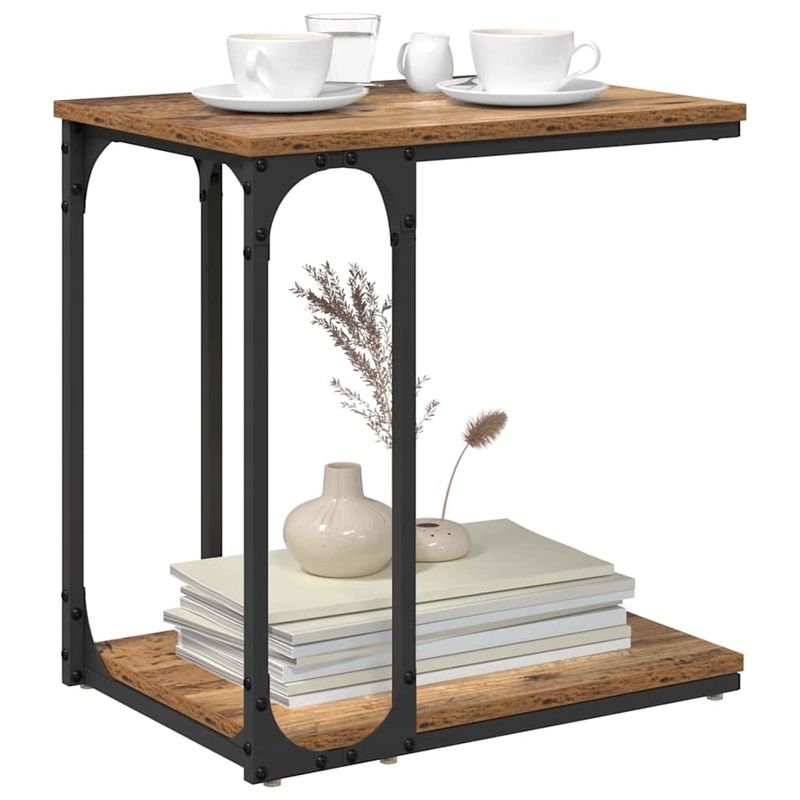 Casa si Gradina - Mobilier - Mese si birouri - Mese living - Masa laterala cu raft Lemn vechi 50 x 35 x 52 cm Lemn compozit - Infinity.ro