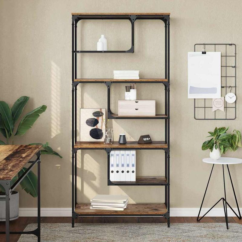 Casa si Gradina - Mobilier - Biblioteci si rafturi - Biblioteci - Biblioteca Lemn vechi 81 x 36 x 176 cm Lemn compozit - Infinity.ro