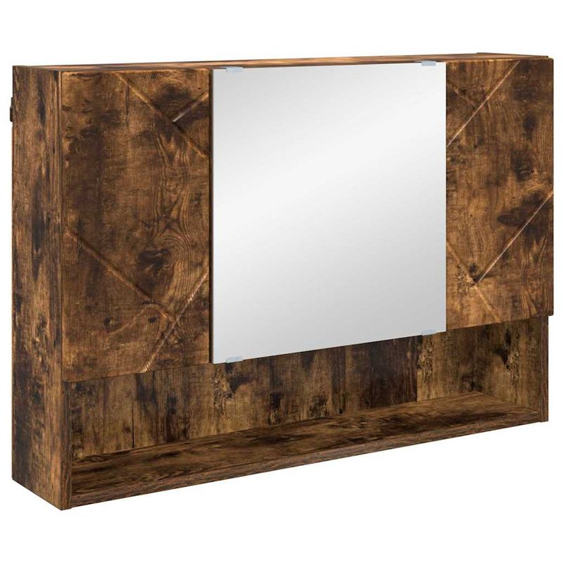 Casa si Gradina - Mobilier - Mobilier baie - Corpuri baie - Dulap cu oglinda pentru baie Stejar afumat 80 x 17 x 55 cm - Infinity.ro