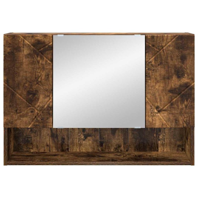 Casa si Gradina - Mobilier - Mobilier baie - Corpuri baie - Dulap cu oglinda pentru baie Stejar afumat 80 x 17 x 55 cm - Infinity.ro