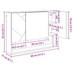 Casa si Gradina - Mobilier - Mobilier baie - Corpuri baie - Dulap cu oglinda pentru baie Stejar afumat 80 x 17 x 55 cm - Infinity.ro