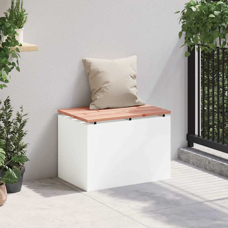 Casa si Gradina - Gradina si terasa - Mobilier exterior - Bancute de gradina - Banca de gradina Alb 60 x 40 x 43 cm Otel - Infinity.ro