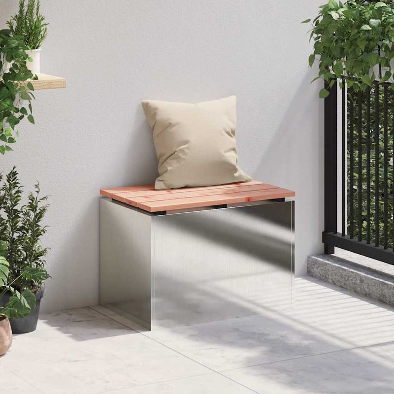 Casa si Gradina - Gradina si terasa - Mobilier exterior - Bancute de gradina - Banca de gradina Argintiu 60 x 40 x 43 cm Otel inoxidabil - Infinity.ro