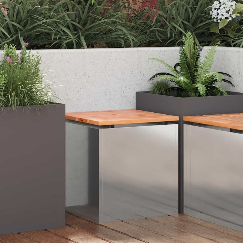 Casa si Gradina - Gradina si terasa - Mobilier exterior - Bancute de gradina - Banca de gradina Argintiu 40 x 40 x 43 cm Otel galvanizat - Infinity.ro