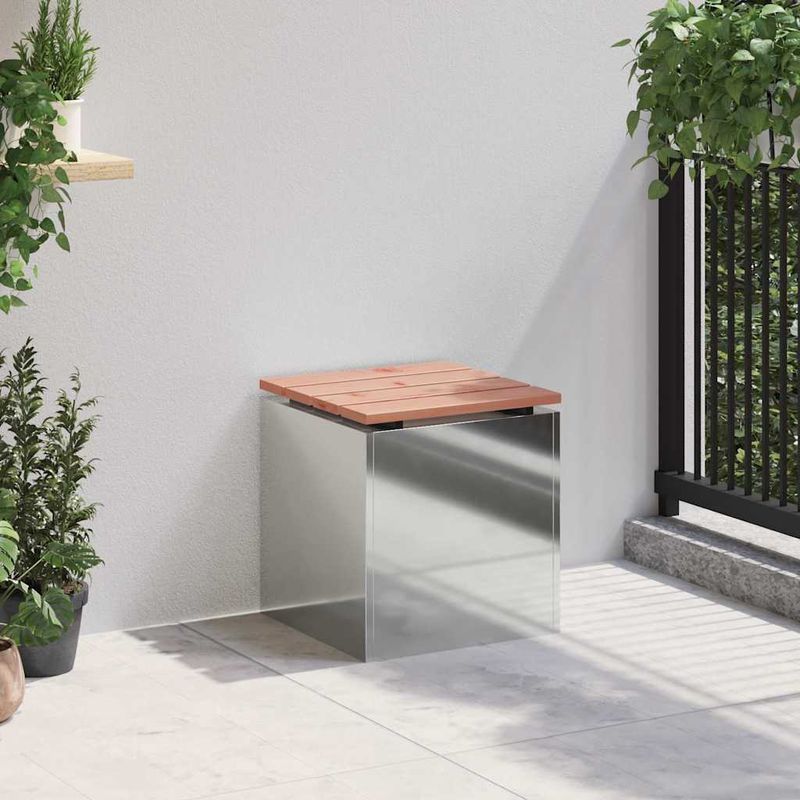 Casa si Gradina - Gradina si terasa - Mobilier exterior - Bancute de gradina - Banca de gradina Argintiu 40 x 40 x 43 cm Otel galvanizat - Infinity.ro