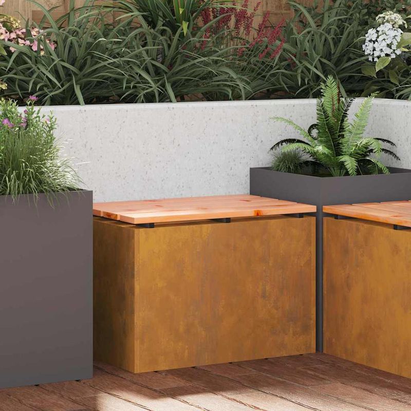 Casa si Gradina - Gradina si terasa - Mobilier exterior - Bancute de gradina - Banca de gradina Ruginit 60 x 40 x 43 cm - Infinity.ro