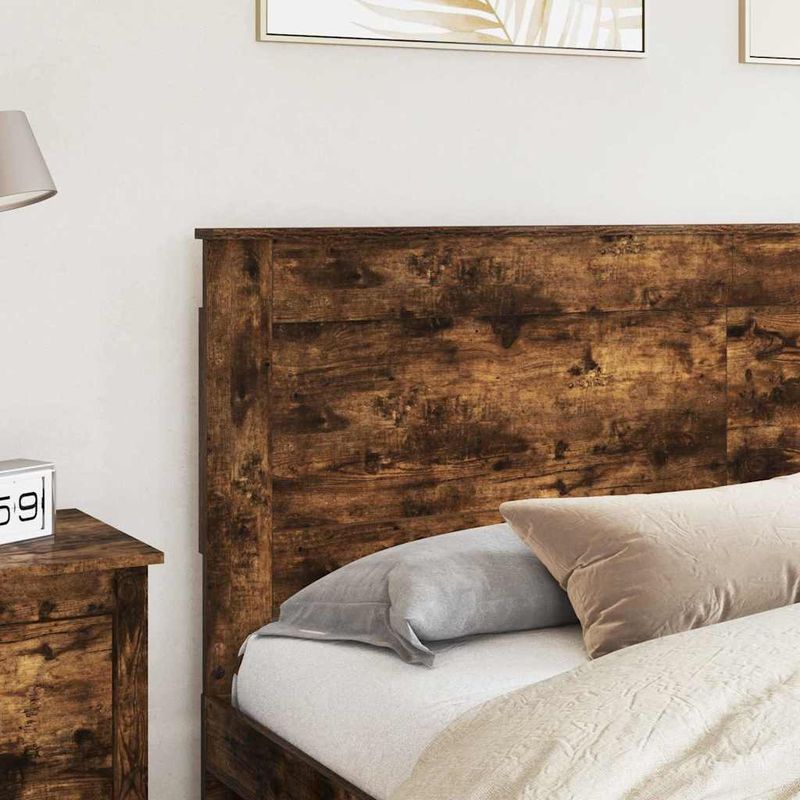 Casa si Gradina - Mobilier - Paturi si accesorii - Accesorii paturi - Tablie de pat cu aripioare, maro, 93x23x118/128 cm, piele eco - Infinity.ro