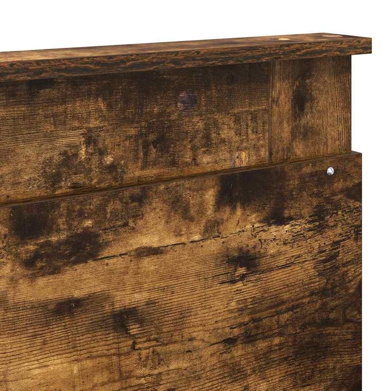 Casa si Gradina - Mobilier - Paturi si accesorii - Accesorii paturi - Tablie de pat cu aripioare, maro, 93x23x118/128 cm, piele eco - Infinity.ro