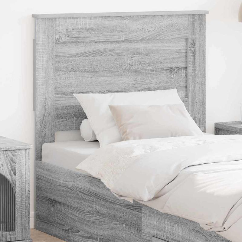 Casa si Gradina - Mobilier - Paturi si accesorii - Accesorii paturi - Tablie de pat cu aripioare gri deschis 183x16x78/88 cm textil - Infinity.ro
