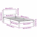 Casa si Gradina - Mobilier - Paturi si accesorii - Paturi - Cadru de pat Maro si gri deschis 90 x 200 cm Lemn masiv de pin - Infinity.ro