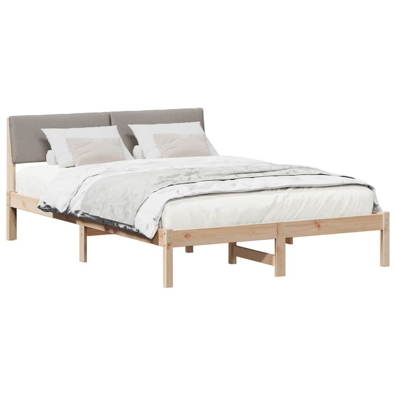 Casa si Gradina - Mobilier - Paturi si accesorii - Paturi - Cadru de pat Maroniu si taupe 140 x 190 cm Lemn masiv de pin - Infinity.ro
