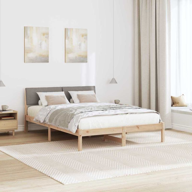 Casa si Gradina - Mobilier - Paturi si accesorii - Paturi - Cadru de pat Maroniu si taupe 140 x 190 cm Lemn masiv de pin - Infinity.ro