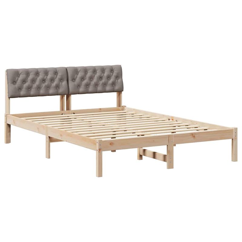 Casa si Gradina - Mobilier - Paturi si accesorii - Paturi - Cadru de pat Maroniu si taupe 140 x 190 cm Lemn masiv de pin - Infinity.ro