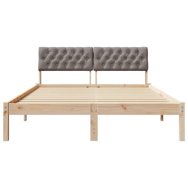 Casa si Gradina - Mobilier - Paturi si accesorii - Paturi - Cadru de pat Maroniu si taupe 140 x 190 cm Lemn masiv de pin - Infinity.ro