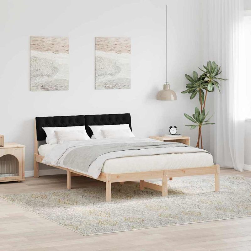 Casa si Gradina - Mobilier - Paturi si accesorii - Paturi - Cadru de pat Maro si negru 150 x 200 cm Lemn masiv de pin - Infinity.ro