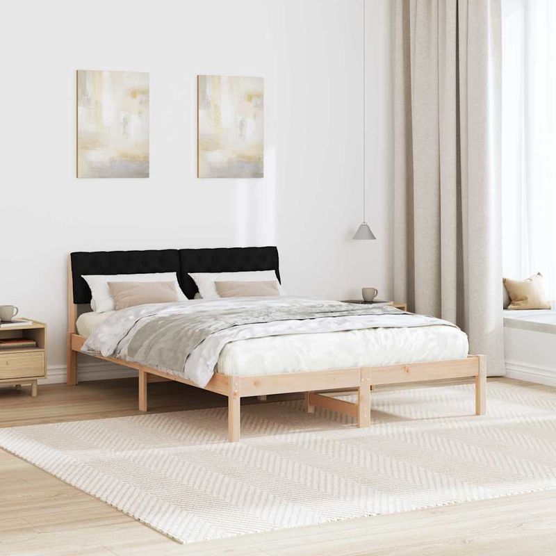 Casa si Gradina - Mobilier - Paturi si accesorii - Paturi - Cadru de pat Maro si negru 150 x 200 cm Lemn masiv de pin - Infinity.ro