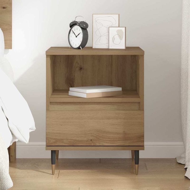 Casa si Gradina - Mobilier - Comode si corpuri - Noptiere - Noptiera stejar artizanal 40 x 35 x 50 cm Lemn compozit - Infinity.ro