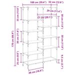 Casa si Gradina - Mobilier - Biblioteci si rafturi - Biblioteci - Raft pentru carti Lemn vechi 100 x 32 x 170 cm Lemn compozit - Infinity.ro