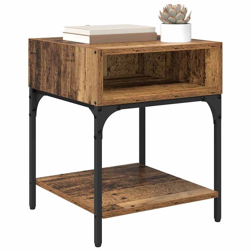 Casa si Gradina - Mobilier - Comode si corpuri - Noptiere - Noptiera Lemn vechi 40 x 40 x 50 cm Lemn compozit - Infinity.ro