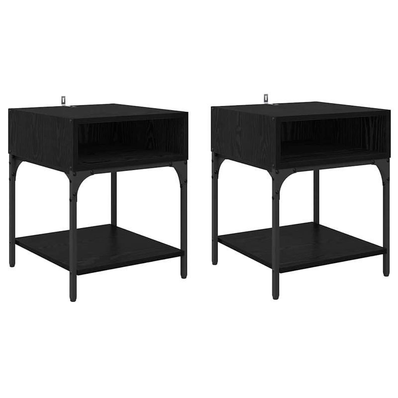 Casa si Gradina - Mobilier - Comode si corpuri - Noptiere - Noptiera 2 pcs Stejar negru 40 x 40 x 50 cm Lemn compozit - Infinity.ro