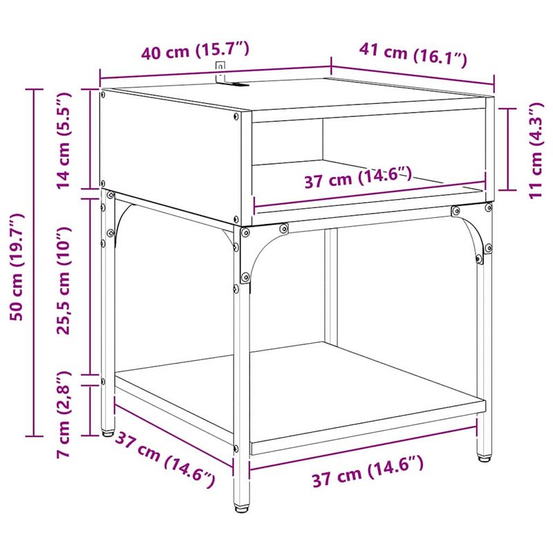 Casa si Gradina - Mobilier - Comode si corpuri - Noptiere - Noptiera 2 pcs Stejar negru 40 x 40 x 50 cm Lemn compozit - Infinity.ro
