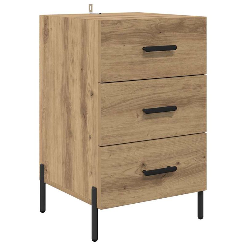 Casa si Gradina - Mobilier - Comode si corpuri - Noptiere - Noptiera stejar artizanal 40 x 40 x 66 cm Lemn compozit - Infinity.ro