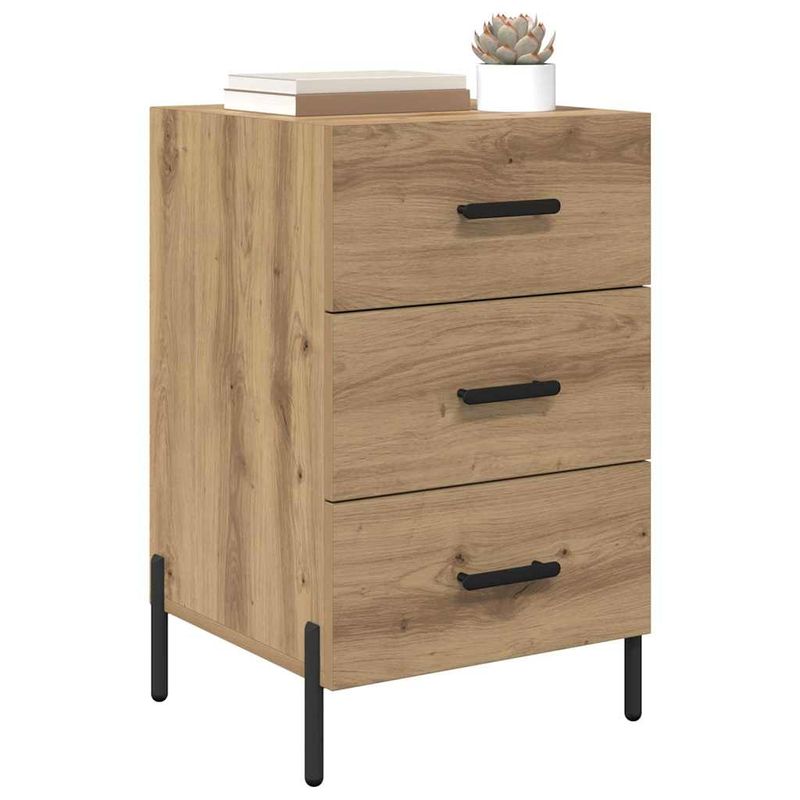 Casa si Gradina - Mobilier - Comode si corpuri - Noptiere - Noptiera stejar artizanal 40 x 40 x 66 cm Lemn compozit - Infinity.ro