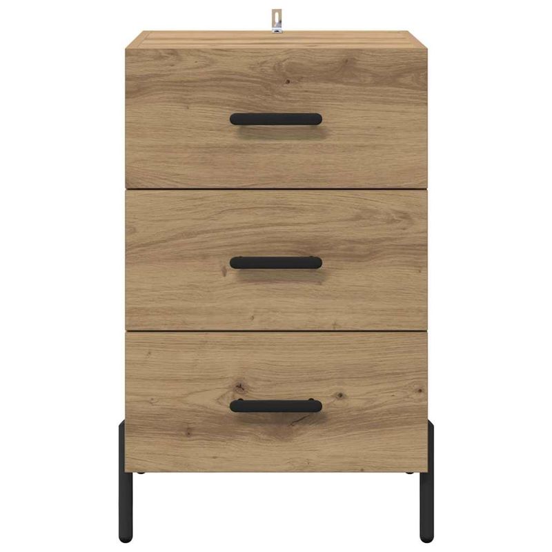 Casa si Gradina - Mobilier - Comode si corpuri - Noptiere - Noptiera stejar artizanal 40 x 40 x 66 cm Lemn compozit - Infinity.ro