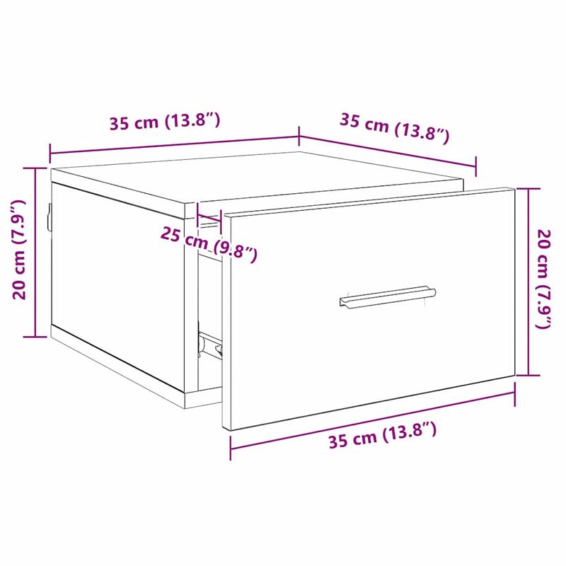 Casa si Gradina - Mobilier - Comode si corpuri - Noptiere - Noptiera stejar artizanal 35 x 35 x 20 cm Lemn compozit - Infinity.ro