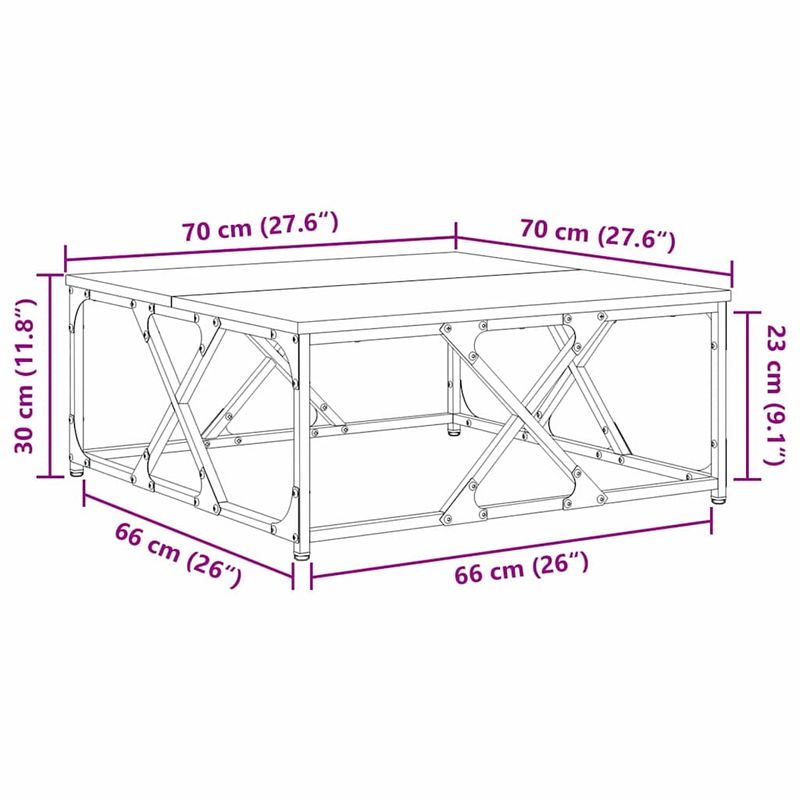 Casa si Gradina - Mobilier - Mese si birouri - Masute de cafea - Masa de cafea Stejar negru 70 x 70 x 30 cm Lemn compozit - Infinity.ro