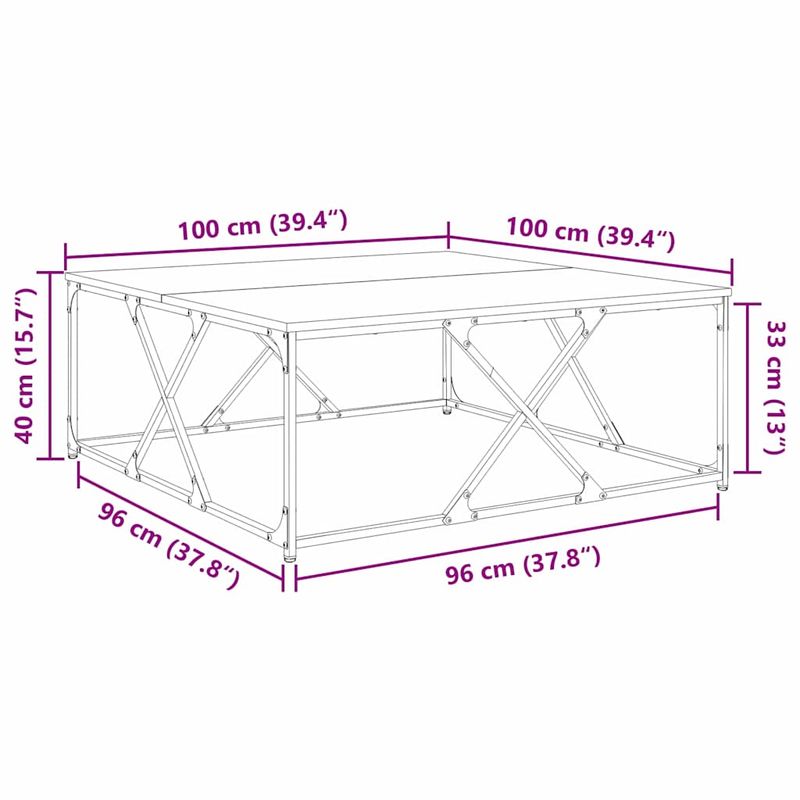Casa si Gradina - Mobilier - Mese si birouri - Masute de cafea - Masa de cafea Lemn vechi 100 x 100 x 40 cm Lemn compozit - Infinity.ro