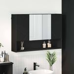 Casa si Gradina - Mobilier - Mobilier baie - Corpuri baie - Dulap cu oglinda pentru baie Pe perete Negru 80 x 17 x 55 cm - Infinity.ro