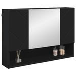 Casa si Gradina - Mobilier - Mobilier baie - Corpuri baie - Dulap cu oglinda pentru baie Pe perete Negru 80 x 17 x 55 cm - Infinity.ro