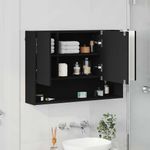 Casa si Gradina - Mobilier - Mobilier baie - Corpuri baie - Dulap cu oglinda pentru baie Pe perete Negru 80 x 17 x 55 cm - Infinity.ro