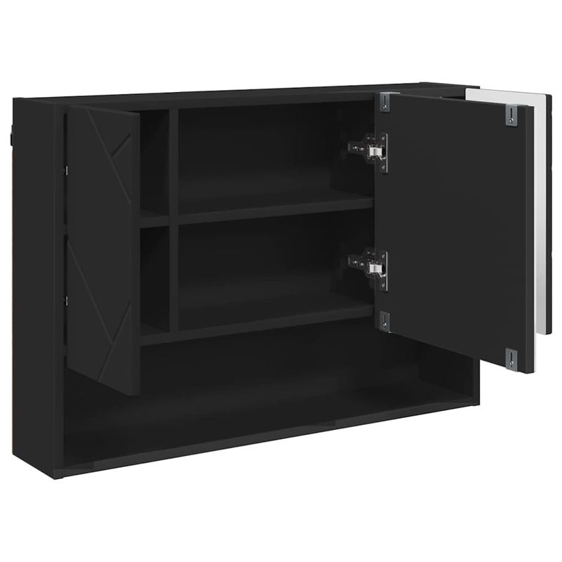 Casa si Gradina - Mobilier - Mobilier baie - Corpuri baie - Dulap cu oglinda pentru baie Pe perete Negru 80 x 17 x 55 cm - Infinity.ro
