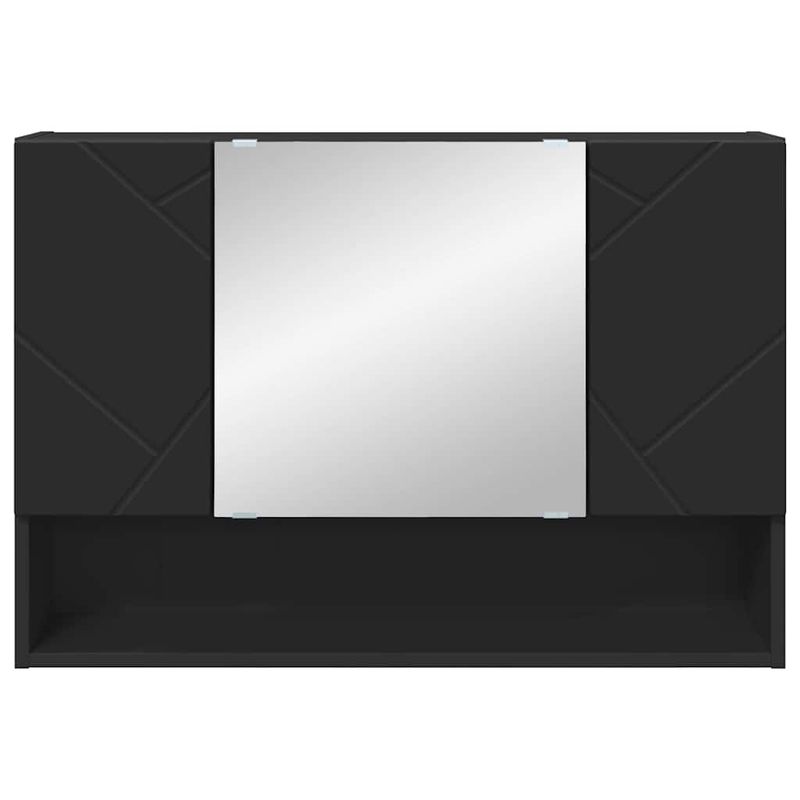 Casa si Gradina - Mobilier - Mobilier baie - Corpuri baie - Dulap cu oglinda pentru baie Pe perete Negru 80 x 17 x 55 cm - Infinity.ro