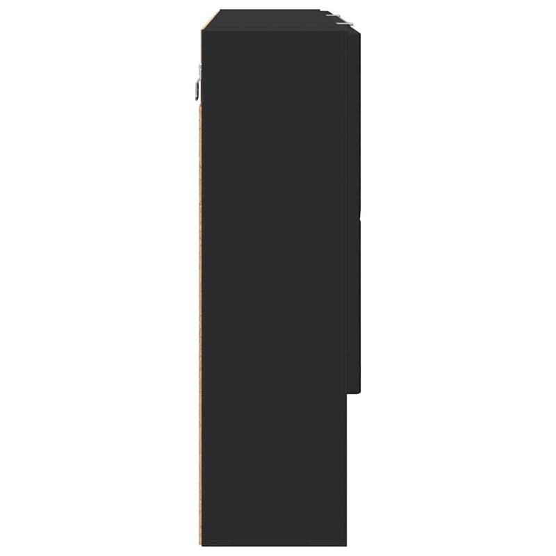 Casa si Gradina - Mobilier - Mobilier baie - Corpuri baie - Dulap cu oglinda pentru baie Pe perete Negru 80 x 17 x 55 cm - Infinity.ro