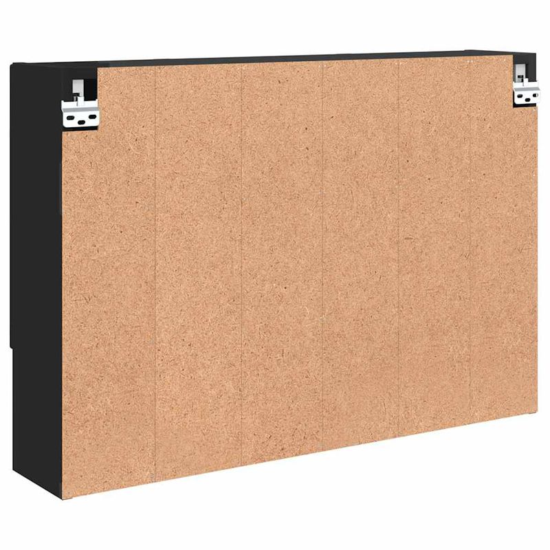 Casa si Gradina - Mobilier - Mobilier baie - Corpuri baie - Dulap cu oglinda pentru baie Pe perete Negru 80 x 17 x 55 cm - Infinity.ro