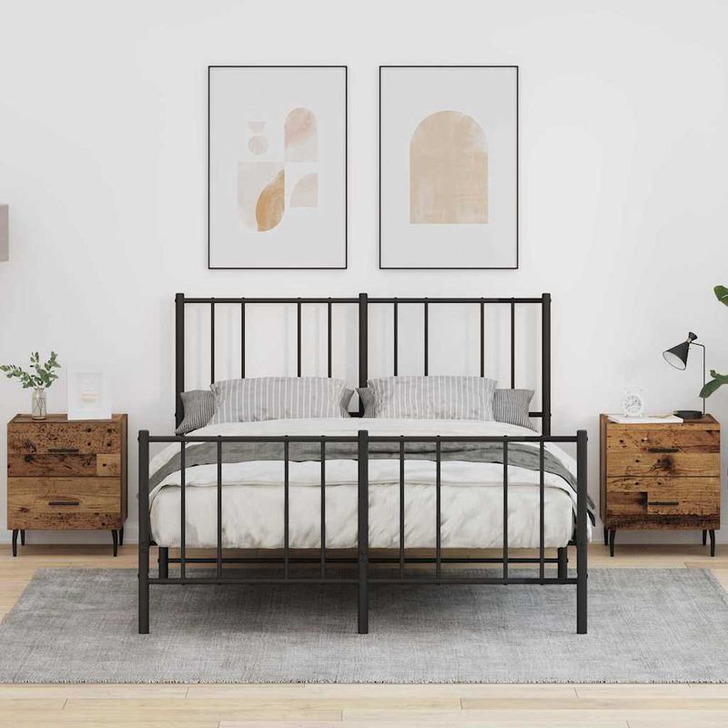 Casa si Gradina - Mobilier - Comode si corpuri - Noptiere - Noptiera cu sertar 2 pcs Lemn vechi 40 x 35 x 47.5 cm - Infinity.ro