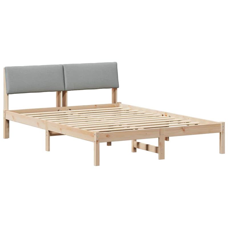 Casa si Gradina - Mobilier - Paturi si accesorii - Paturi - Cadru de pat Maro si gri deschis 140 x 190 cm Lemn masiv de pin - Infinity.ro